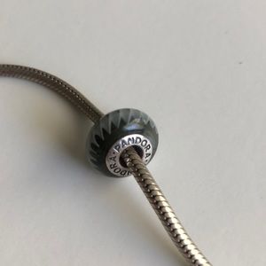Black and White Pandora Glass Bead
